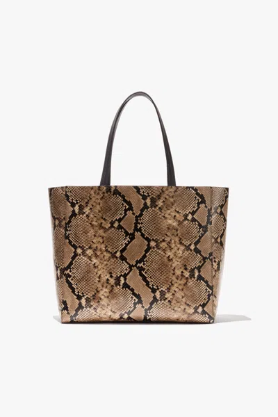 Nili Lotan Keith Snakeskin-effect Medium Shoulder Bag In Brown