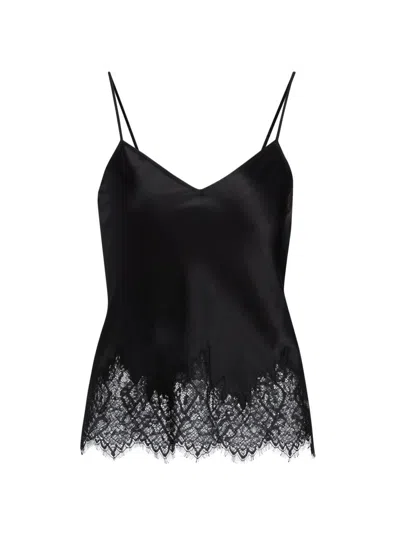 Nili Lotan Nadine Lace-trimmed Silk Camisole In Black