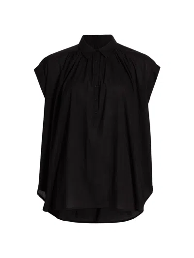Nili Lotan Women's Normandy Pleated Blouse In Black
