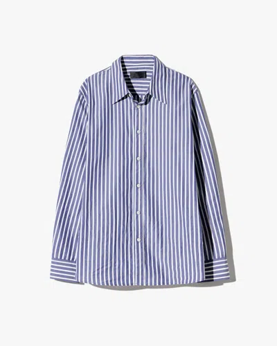 Nili Lotan Women's Raphael Classic Shirt Midnight/white Stripe, L - 100% Cotton
