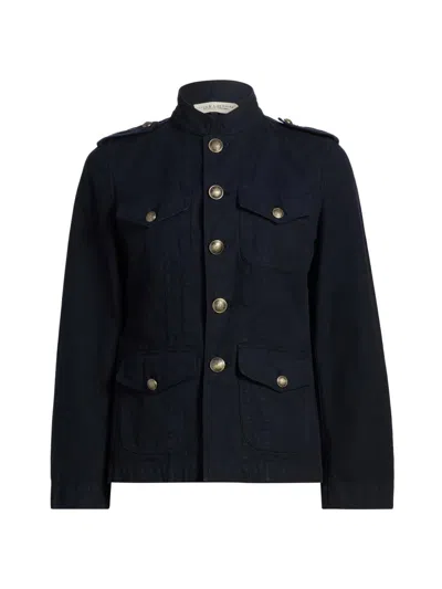 Nili Lotan Raymond Cotton Twill Utility Jacket In Blue