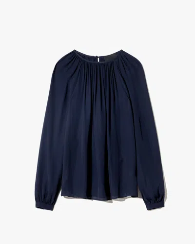Nili Lotan Women's Saint Tropez Silk Blouse Midnight, Xs - 100% Silk In Blue