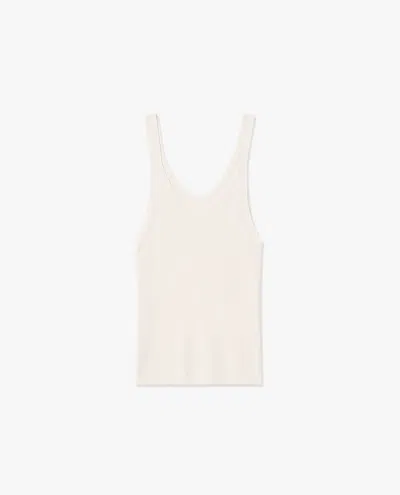 Nili Lotan Women's Selah Silk Knit Tank Ivory, L - 100% Silk In White