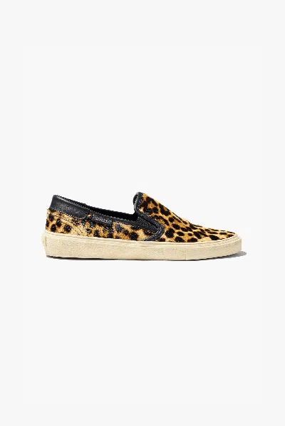Nili Lotan Serge Animal-print Calf Hair Sneakers In Yellow