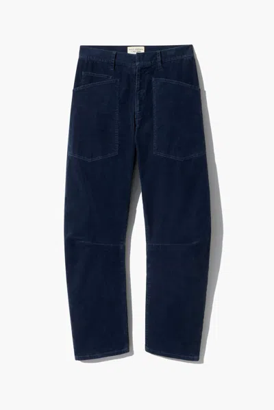 Nili Lotan Women's Shon Corduroy Pant Service Blue, 4