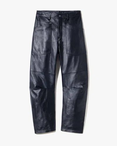 Nili Lotan Women's Shon Leather Pant Midnight, 6 - 100% Lambskin Leather In Blue