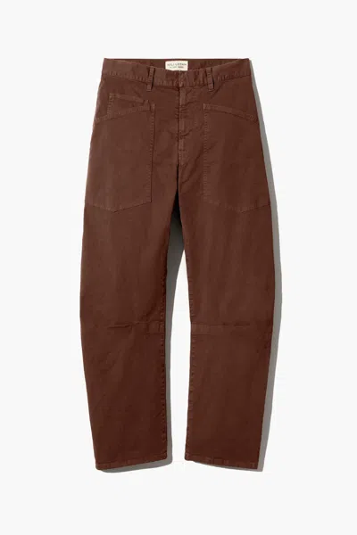 Nili Lotan Shon Cotton Pant In Brown