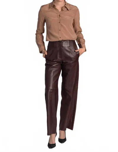 Nili Lotan Women's Simone Blouse In Mushroom In Brown