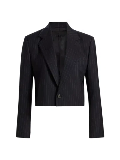 Nili Lotan Women's Swan Pinstriped Stretch-wool Crop Blazer