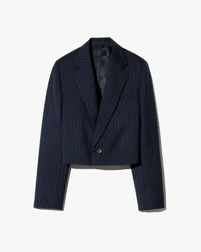 Nili Lotan Women's Swan Wool Jacket Midnight Pinstripes, 10