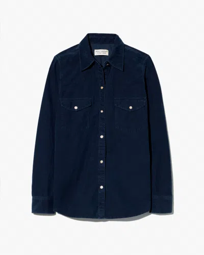 Nili Lotan Women's Travis Corduroy Shirt Dusk Navy, Xs