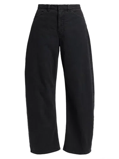 Nili Lotan Women's Tribeca Cotton Mid-rise Barrel Pants In Black