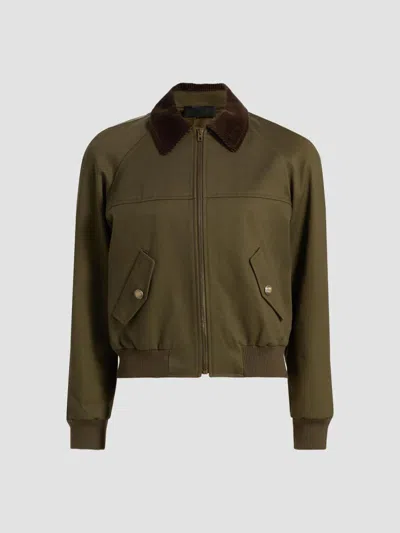 Nili Lotan Women's Victor Cotton Bomber Jacket In Green