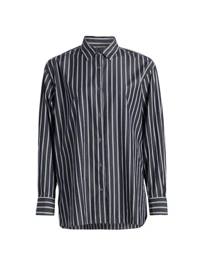 Nili Lotan Women's Yorke Stripe Cotton Shirt In Blue