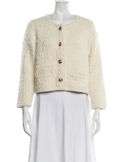 Pre-owned Nili Lotan Wool Crew Neck Sweater In Neutrals