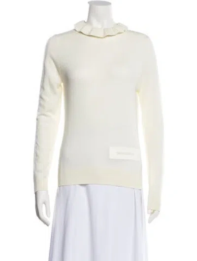 Pre-owned Nili Lotan Wool Crew Neck Sweater W/ Tags In Neutral