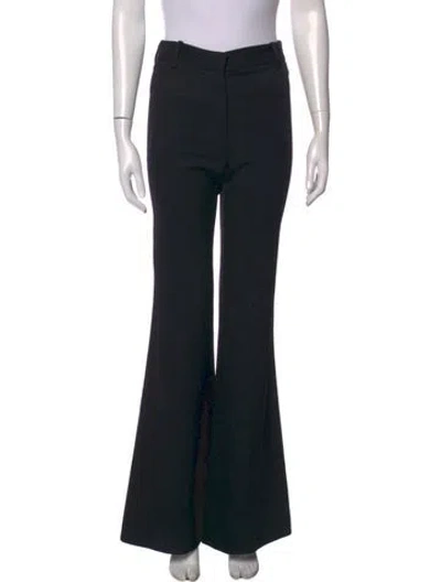 Pre-owned Nili Lotan Wool Flared Pants In Black