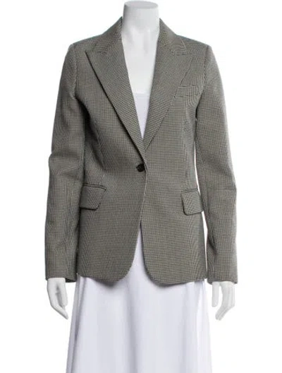 Pre-owned Nili Lotan Wool Houndstooth Print Blazer In Multi
