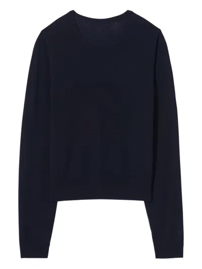 Nili Lotan Venus Cropped Cashmere Sweater In Blue