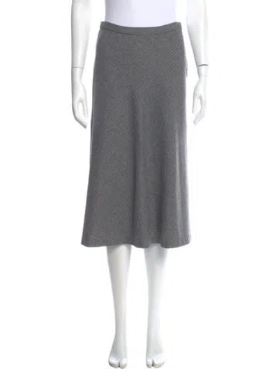 Pre-owned Nili Lotan Wool Midi Length Skirt In Black
