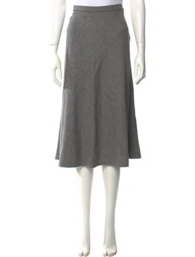 Pre-owned Nili Lotan Wool Midi Length Skirt In Gray