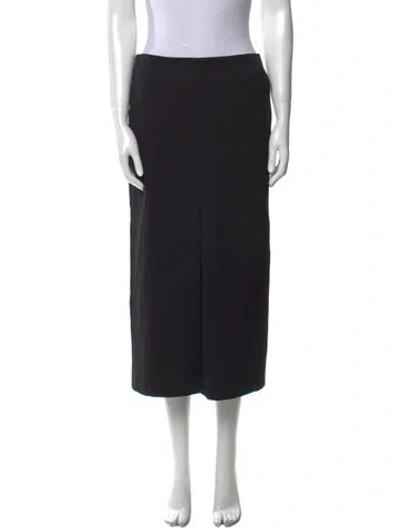 Pre-owned Nili Lotan Wool Midi Length Skirt W/ Tags In Black