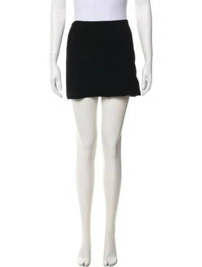 Pre-owned Nili Lotan Wool Mini Skirt In Black
