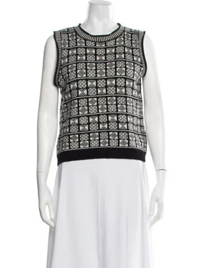 Pre-owned Nili Lotan Wool Patterned Sweater In Black