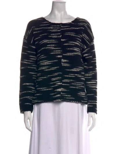 Pre-owned Nili Lotan Wool Patterned Sweater In Black