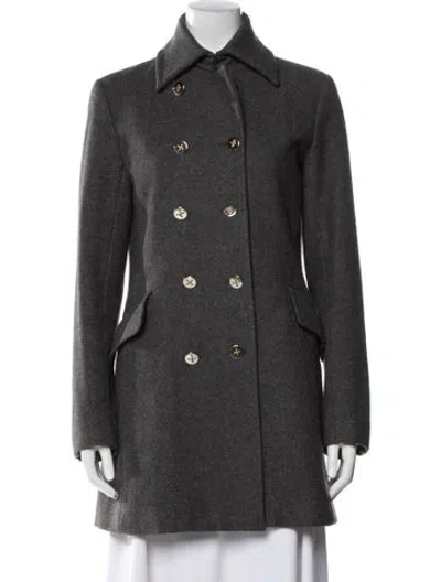 Pre-owned Nili Lotan Wool Peacoat In Gray