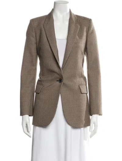 Pre-owned Nili Lotan Wool Plaid Print Blazer In Black