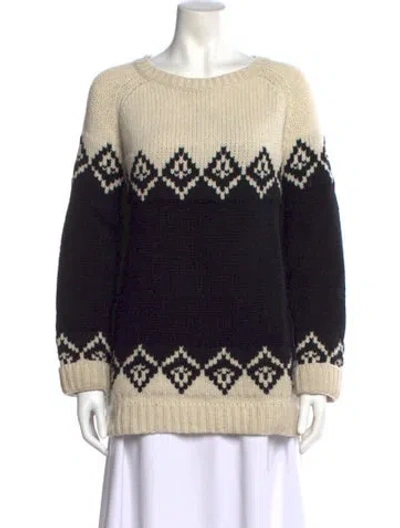 Pre-owned Nili Lotan Wool Printed Sweater In Black