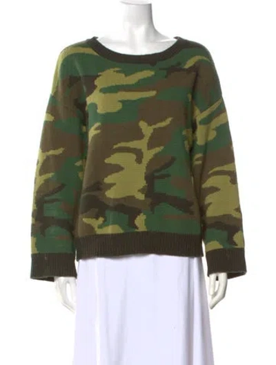 Pre-owned Nili Lotan Wool Printed Sweater In Green