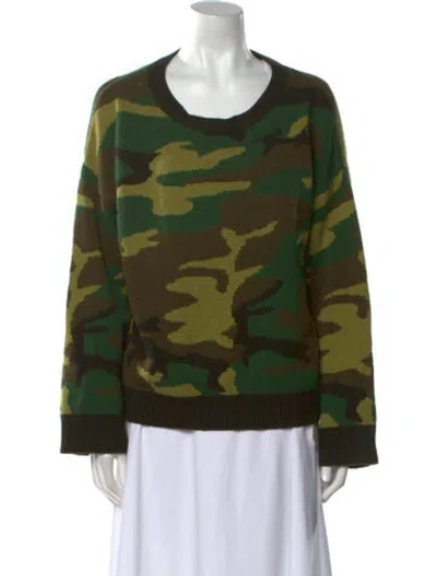 Pre-owned Nili Lotan Wool Printed Sweater In Green