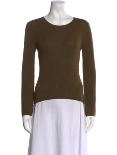 Pre-owned Nili Lotan Wool Scoop Neck Sweater W/ Tags In Green