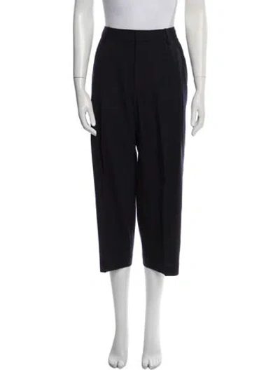 Pre-owned Nili Lotan Wool Straight Leg Pants In Black
