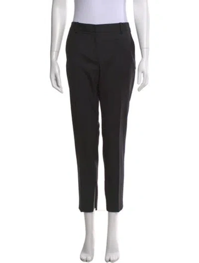 Pre-owned Nili Lotan Wool Straight Leg Pants In Black