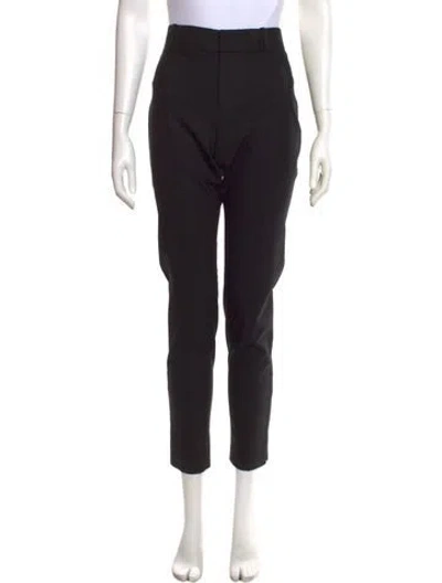 Pre-owned Nili Lotan Wool Straight Leg Pants In Black
