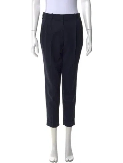 Pre-owned Nili Lotan Wool Straight Leg Pants In Black
