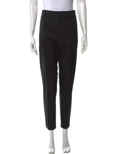 Pre-owned Nili Lotan Wool Straight Leg Pants In Black