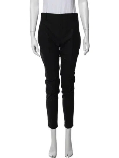 Pre-owned Nili Lotan Wool Straight Leg Pants In Black