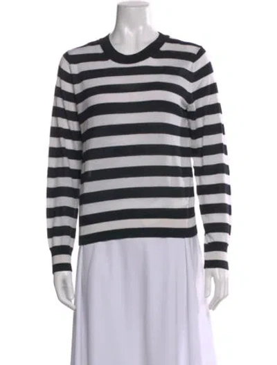 Pre-owned Nili Lotan Wool Striped Sweater In Black