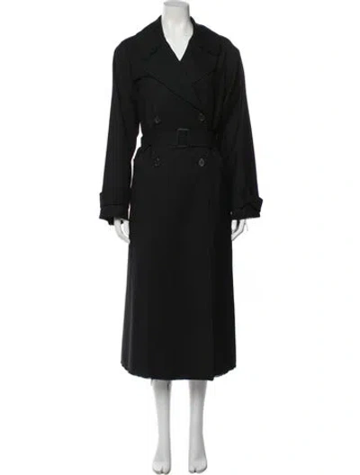 Pre-owned Nili Lotan Wool Trench Coat In Black
