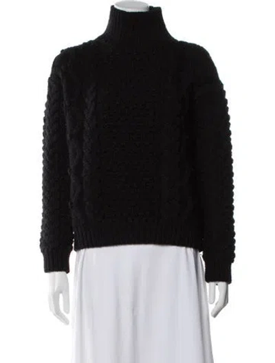 Pre-owned Nili Lotan Wool Turtleneck Sweater In Black