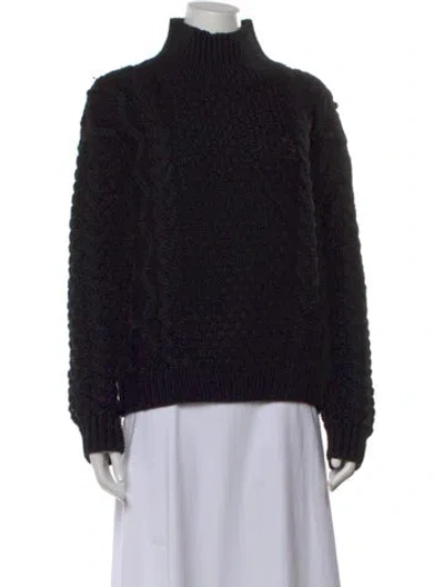 Pre-owned Nili Lotan Wool Turtleneck Sweater In Black