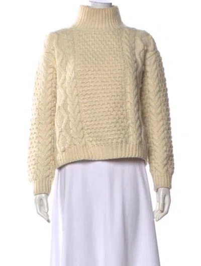 Pre-owned Nili Lotan Wool Turtleneck Sweater In Neutral