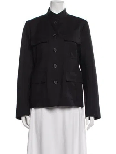Pre-owned Nili Lotan Wool Utility Jacket In Black