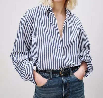 Nili Lotan Yorke Button Down Shirt In Navy