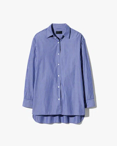 Nili Lotan Yorke Striped Cotton Shirt In Blue