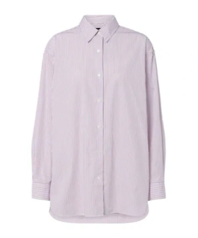 Nili Lotan Yorke Striped Cotton Shirt In Purple